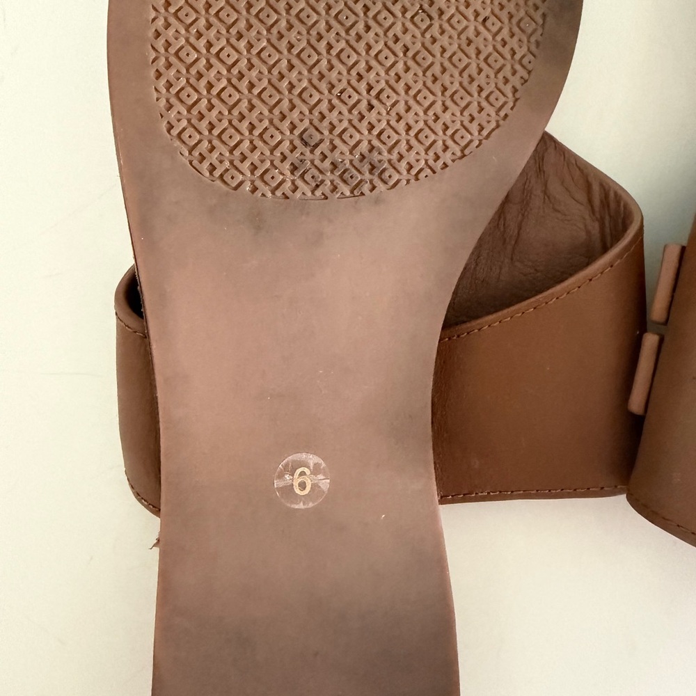 Tory Burch Tan Leather Slides - Picture 3 of 4